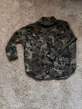 wild fable Olive Camo Button-Up Jacket - #15